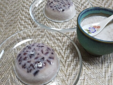 茹で小豆と牛乳入りまろやか水羊羹☆